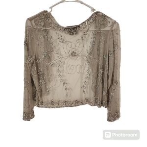 Pisarro Nights Women's Beaded Shaw Coverup NWT 1-Piece  12